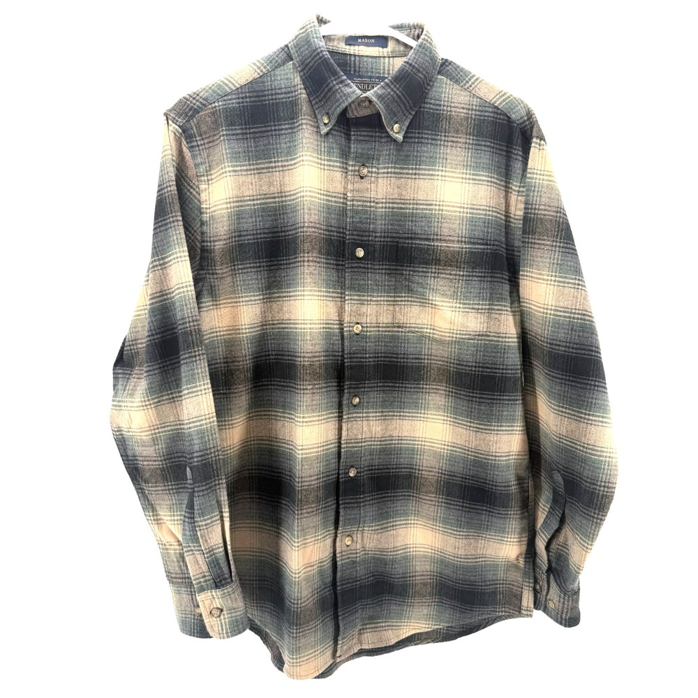 Pendleton Mason Flannel Button Down Shirt Brown Green Plaid Gorpcore Cabin Men S
